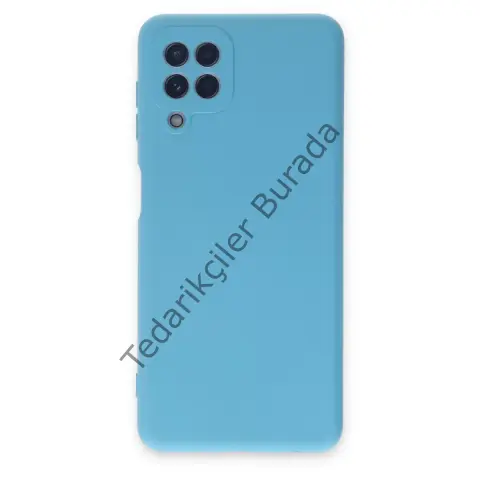 Samsung Galaxy A22 Kılıf Nano İçi Kadife Silikon - Mavi