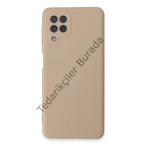 Samsung Galaxy A22 Kılıf Nano İçi Kadife Silikon - Pudra