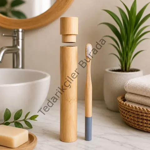 Ahşap - Bambu Diş Fırça Kutulu Diş Fırça Seti Bx40