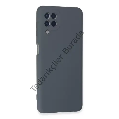 Samsung Galaxy A22 Kılıf Nano İçi Kadife Silikon - Gri