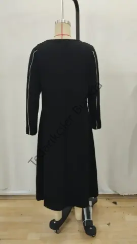 Kadın Uzun Kollu Bisiklet Yaka Midi Modal Elbise