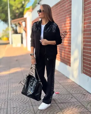 Kadın Iki Iplik Kumaş Pul Ve Fermuar Detaylı Ikili Takım
