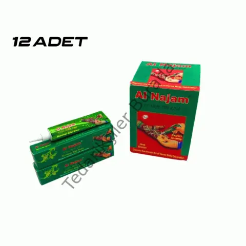 12 Adet Al Najam Kırmızı Tüp Kına 30gr Bx40