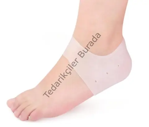Silikon Topuk Çorabı Beyaz Renk Bx40