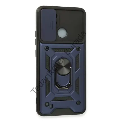 Realme C11 2021 Kılıf Pars Lens Yüzüklü Silikon - Lacivert