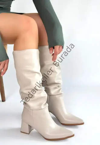 Pitay Ten Cilt Topuklu Çizme