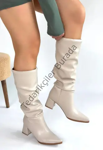 Pitay Ten Cilt Topuklu Çizme