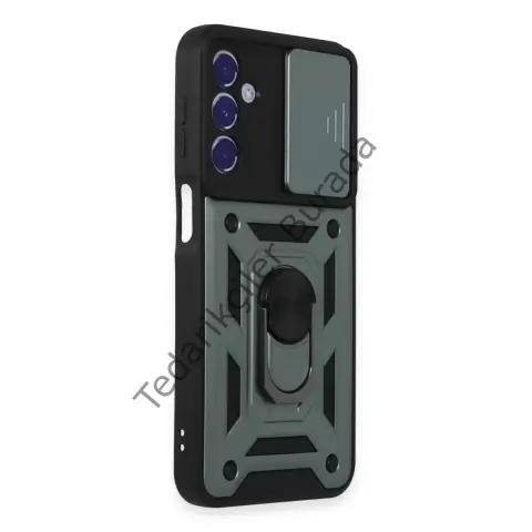 Samsung Galaxy M34 5g Kılıf Pars Lens Yüzüklü Silikon - Yeşil