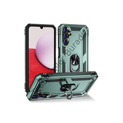 Samsung Galaxy A04s Kılıf Sofya Yüzüklü Silikon Kapak - Yeşil