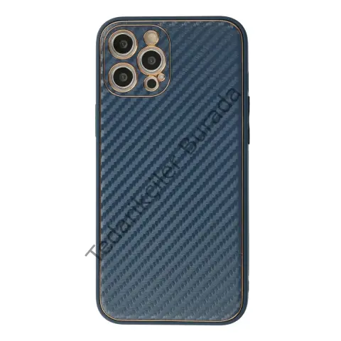 Apple İphone 12 Pro Max Kılıf Coco Karbon Silikon - Mavi