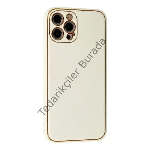 Apple İphone 12 Pro Max Kılıf Coco Karbon Silikon - Beyaz