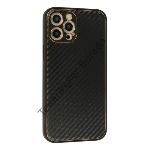 Apple İphone 12 Pro Kılıf Coco Karbon Silikon - Siyah