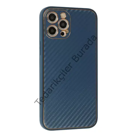 Apple İphone 12 Pro Kılıf Coco Karbon Silikon - Mavi