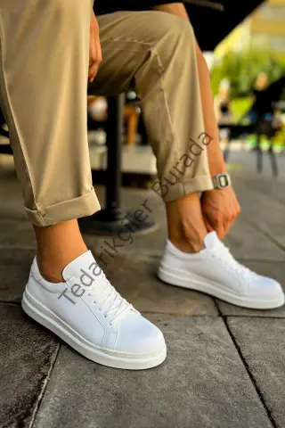 MN979 - Santoni CRT Spor Erkek Ayakkabı BEYAZ