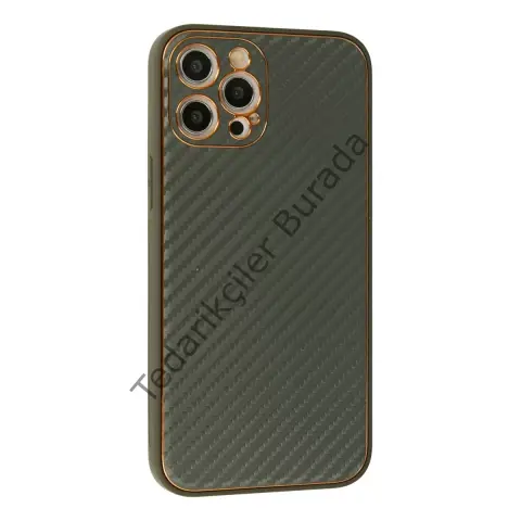 Apple İphone 12 Pro Kılıf Coco Karbon Silikon - Füme