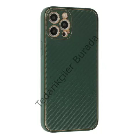 Apple İphone 12 Pro Kılıf Coco Karbon Silikon - Yeşil