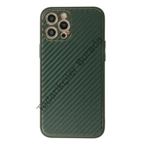 Apple İphone 12 Pro Kılıf Coco Karbon Silikon - Yeşil