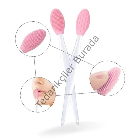 2 Adet Dudak Fırçası Peeling Etkili Gözenek Siyah Nokta Temizleyici Akne Giderici Çift Yönlü Fırça Bx40
