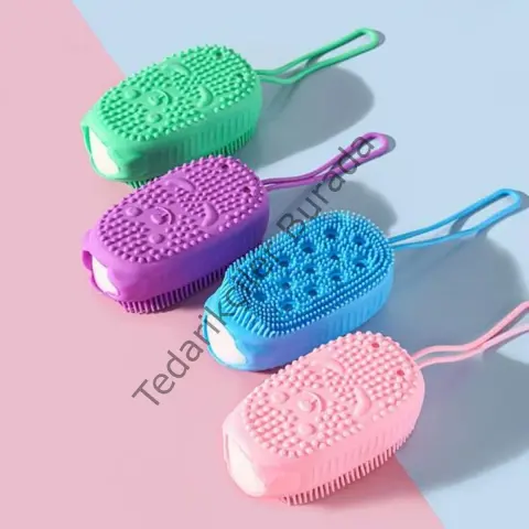 Peeling Etkili Süngerli Silikon Banyo Lifi – Asma Kancalı Duş Kesesi Bx40