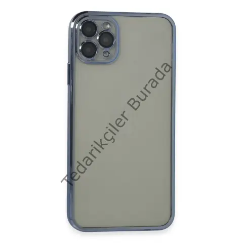 Apple İphone 11 Pro Max Kılıf Razer Lensli Silikon - Açık Mavi