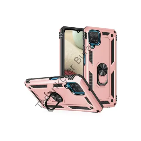 Samsung Galaxy A22 Kılıf Sofya Yüzüklü Silikon Kapak - Rose