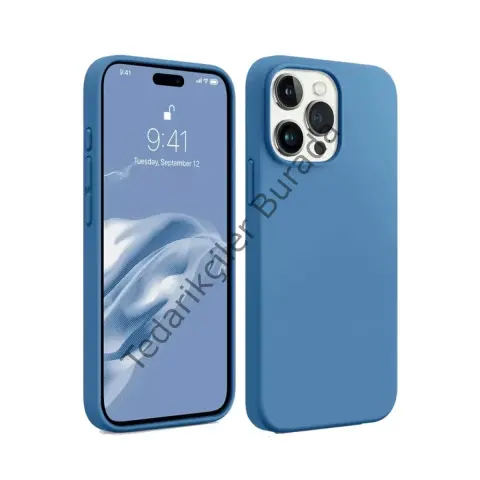 Apple İphone 15 Pro Kılıf First Silikon - Mavi