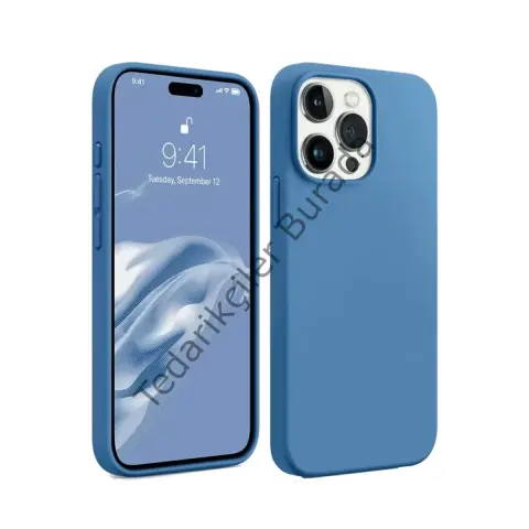 Apple İphone 15 Pro Max Kılıf First Silikon - Mavi