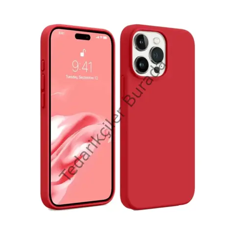 Apple İphone 15 Pro Kılıf First Silikon - Kırmızı