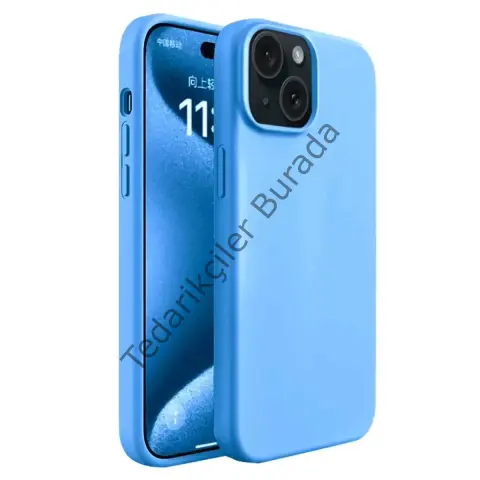 Apple İphone 15 Kılıf First Silikon - Mavi