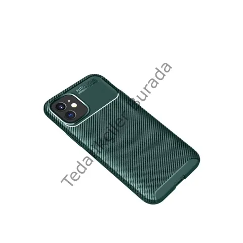 Apple İphone 12 Mini Kılıf Auto Focus Karbon Kapak - Yeşil