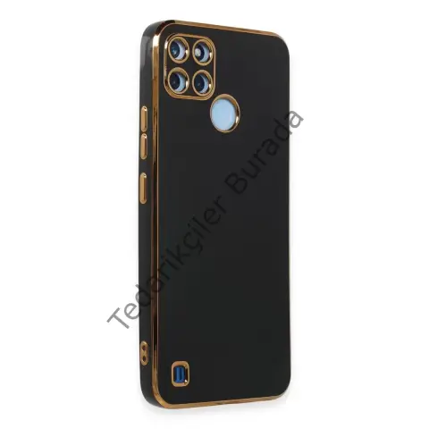 Realme C25y Kılıf Volet Silikon - Siyah