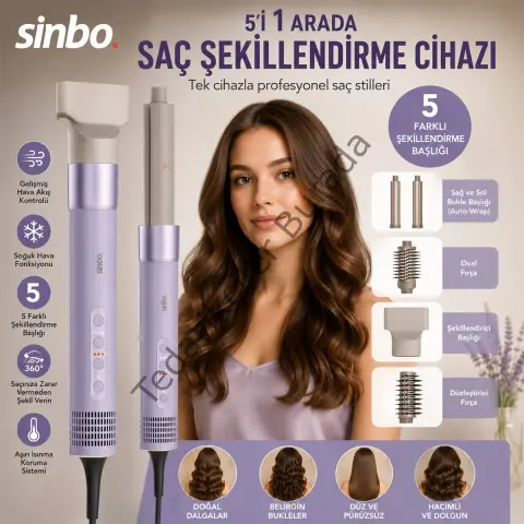 Saç Şekillendirme Cihazı 110.000rpm 5 Başlık - 3 Hız - Sıcaklık Ayar Shd-1760 Bx40