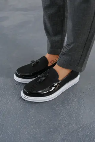 MN002 - RBT Loafer Verniciata Erkek Ayakkabı SIYAH