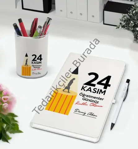 BK Gift Kişiye Özel İsimli Öğretmenler Günü Tasarımlı Defter Kalem ve Kalemlik Hediye Seti, Öğretmene Hediye, Öğretmenler Günü - 7