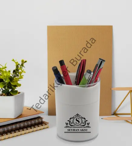 BK Gift Kişiye Özel İsimli Beyaz Defter Kalem ve Kalemlik Hediye Seti - Model 12