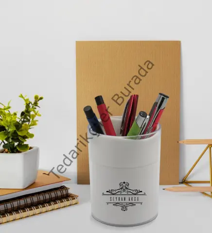 BK Gift Kişiye Özel İsimli Beyaz Defter Kalem ve Kalemlik Hediye Seti - Model 8