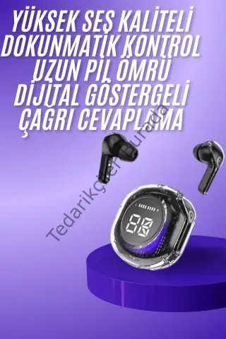 Yeni Nesil Bluetooth Kulaklık Dijital Göstergeli  Dokunmatik 5.3 Kablosuz