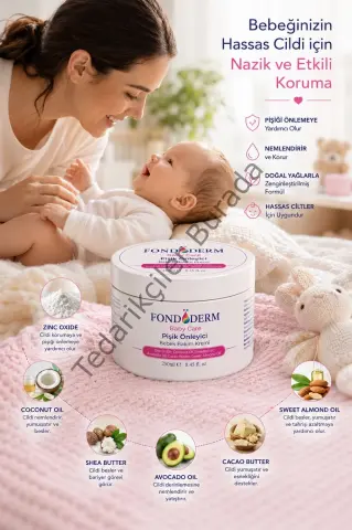 Bebek Pişik Giderici Bariyer Krem Onarıcı Yoğun Cilt Bakım Kremi Çinko Oksit Lanolin