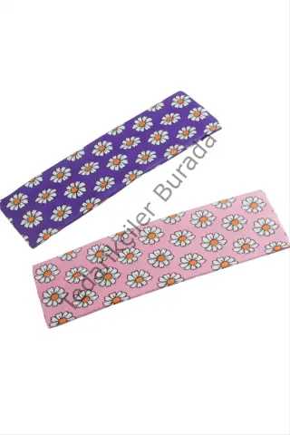 Papatya Desenli Saç Bandı 6 cm
