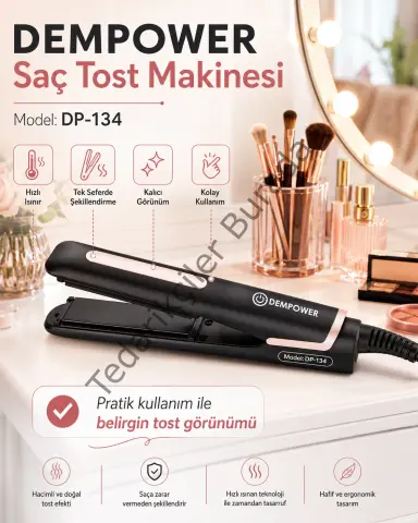 Ev Tipi Kullanıma Uygun Saç Tost Makinesi Dalgalı ve Kabartmalı Saç Şekillendirici
