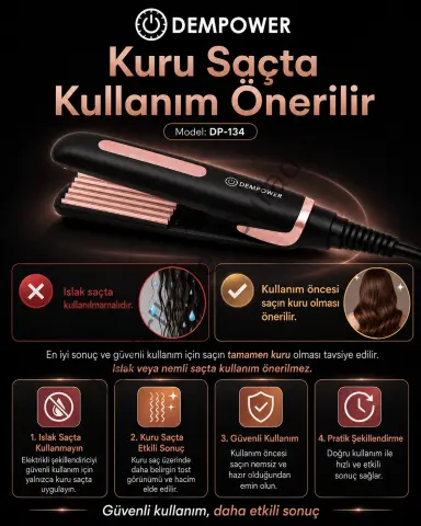 Tek Seferlik Şekillendirme İçin Saç Tost Makinesi ve Kalıcı Görünüm Veren Saç Şekillendirici