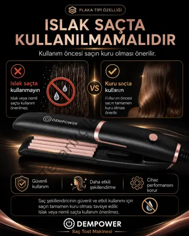 Kadınlar İçin Dalgalı ve Hacimli Görünüm Sağlayan Profesyonel Saç Tost Şekillendirme Makinesi