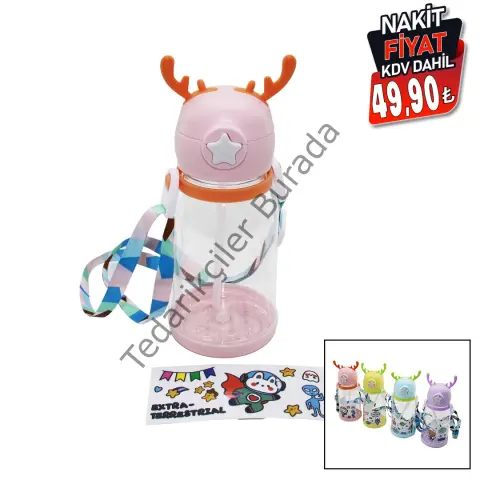 GEYİK MODELİ PİPETLİ ÇUK MATARA SULUK ASKI İPLİ STİCKER HEDİYELİ