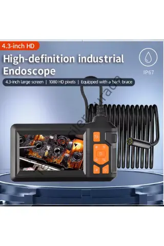 Ekranlı 3 Kameralı 10 Mt Hafıza Kart Destekli Sert Kablo Yılan Endoskop Kamera 8 Mm 4.3 Inc