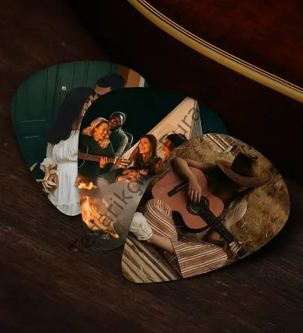 BK Gift Kişiye Özel Fotoğraflı 3`lü Gitar Pena Seti