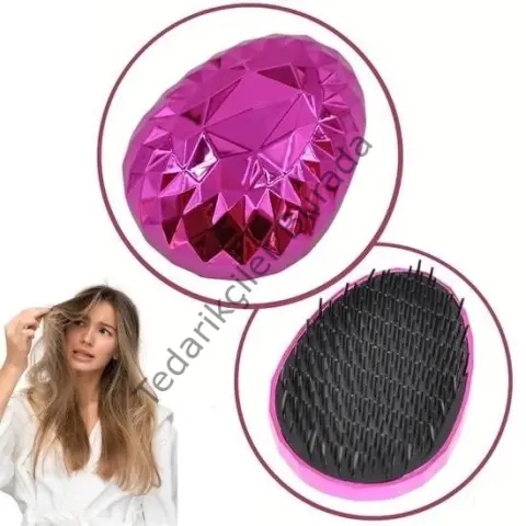 Neon Pembe Düzleştirici Tarak Geniş AralıklıHer Saç Tipine Uygun Fırçalı Saç Düzleştirici