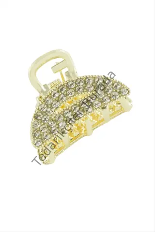 Oval Taşlı Minik Metal Mandal Toka 2 cm