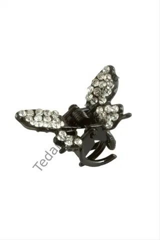 Kelebek Taşlı Minik Metal Mandal Toka 2,5 cm