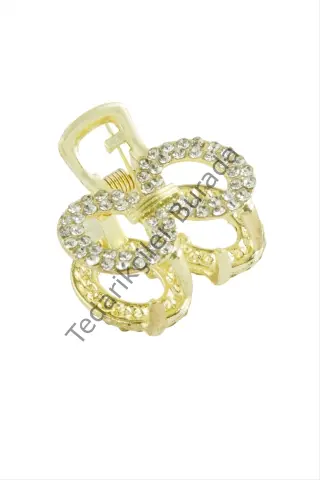 Oval Taşlı Minik Metal Mandal Toka 2,5 cm