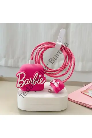 İphone 18w/20w Uyumlu Barbie Şarj Kılıfı, Şarj Kablosu Örme Aparatı, Toparlayıcı